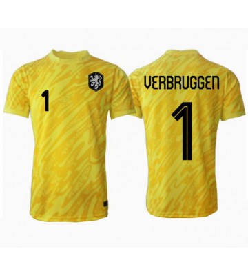 Holandsko Bart Verbruggen #1 Brankář Venkovní Dres ME 2024 Krátkým Rukávem